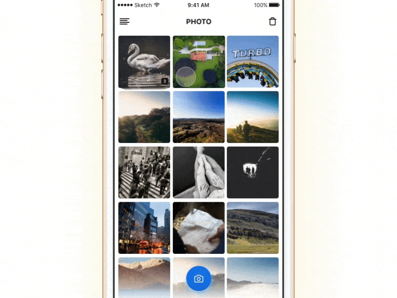 Concept. Gallery with similar photos concept ios mobile photo