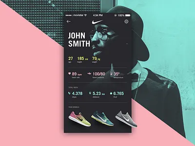 User Profile - Daily UI #006 app dailyui ecommerce health ios nike profile tracking ui user ux