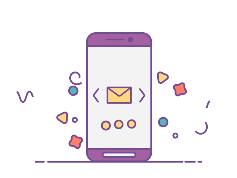 Phone 2d flat gif graphic illustration illutrator line loop motion motion graphic phone