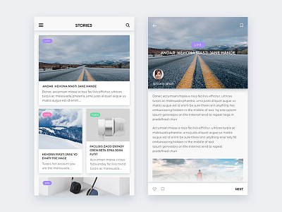 Blog UI | Exploration app article blog clean creative ios mobile blog news ui ux website