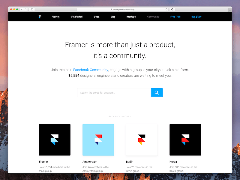 Framer Community with San Francisco & Vancouver community design framer framerjs website