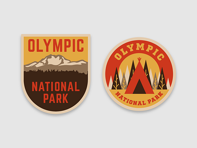 Olympic Patches camping mountains national parks olympics patches vector
