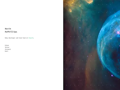 Engineer's personal website - concept A personal brand simple single page website