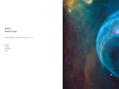 Engineer's personal website - concept A personal brand simple single page website