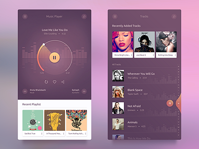 UI challenge #003 — Music Player UI Free app audio free freebie music screen song track ui ux video