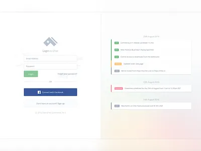 Login ecommerce login payments paypal stripe