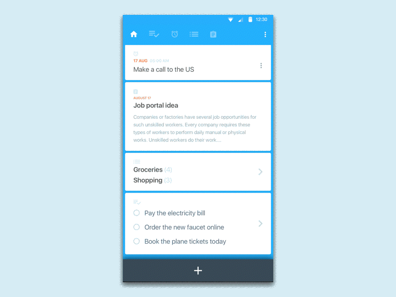 Todo App navigation android list navigation notes reminder tabs todo