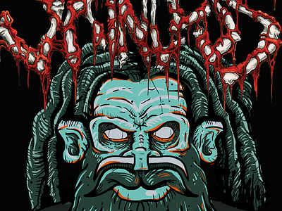 Skinless Caveman Kolsch Beer Label / Shirt Design beerlabel metal music skinless tee