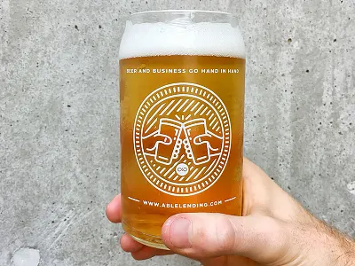 BEERS AND BUSINESS beer finance lending pint glass swag.