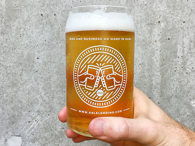 BEERS AND BUSINESS beer finance lending pint glass swag.