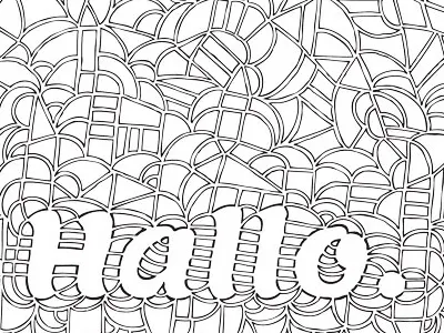 Hallo Drawing Meditation abstract design drawing german germany hallo hello illustration pattern typography