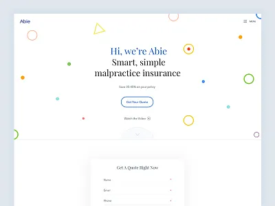 Abie Website design abie clean health interface menu minimal redesign simple ui ux website