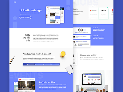 Linked In Redesign design fireart fireart studio interface linkedin redesign ui ux webdesign