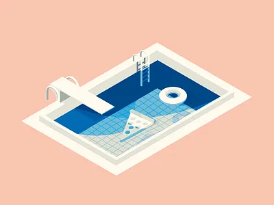P O O L P I Z Z A P A R T Y illustration iso not ui party pee pizza playtime pool pops pork chop sandwiches