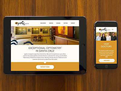 eyeQ Optometry Website + Print Work boutique eyewear graphic design iconography icons mobile print web design