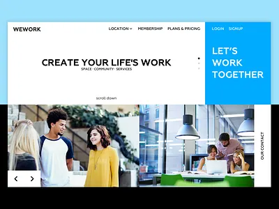 We Work Coworking Web Site clean coworking design desktop interface modern site ui ux web work