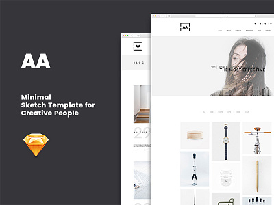 AA - Creative Sketch Template blog creative design masonry minimal modern portfolio professional sketch template ui ux