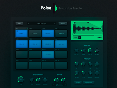 Template sampler drum machine sampler synth ui
