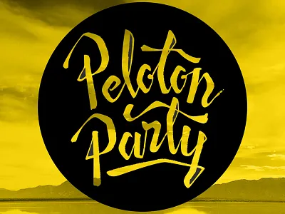 Peloton Party cycling lettering the letter p yellow