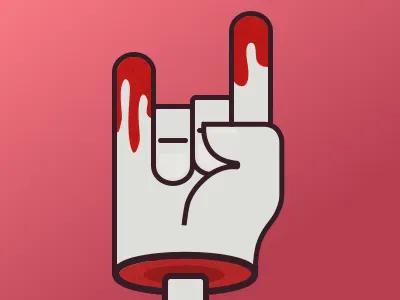 Do you need a hand? blood bones hand rock on