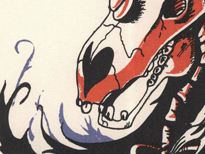 Undead Unicorn (2007) art illustration printing screenprint skull unicorn