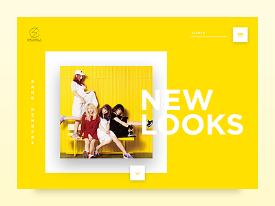 Scandal Band Member band big grid hero image japan scandal typography website yellow