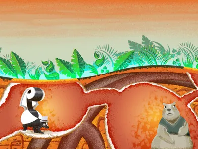 Burrowing Isn't Easy code school go golang groundhog illustration skunk tunnels underground