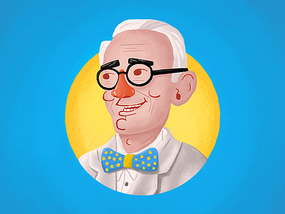 Dale Carnegie bow illustration old man