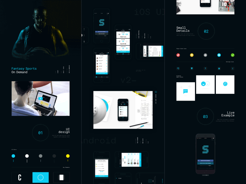 Start Daily on Behance ales nesetril basketball behance cards ui case study dark ui fantasy sports start app start daily strv strvcom yellow