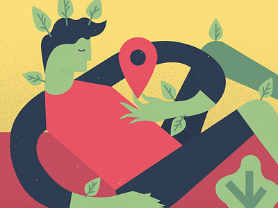 Maps google leaves man maps nature plant vector