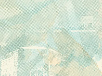 Poster : Home Final v2. french halftone poster redo riso texture watercolor