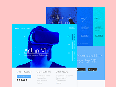 #029 - VRMUSEUM - ONEPAGE dailyui landingpage london museum oculus onepage photoshop sketch ui ux vr web