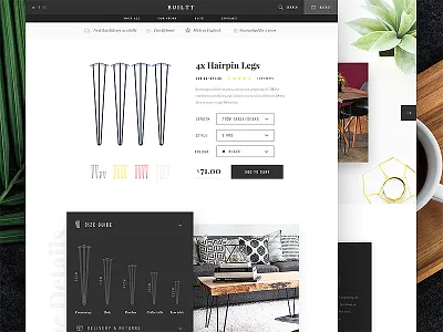 Furniture Website Product Page ecommerce furniture header interiors landing page product shop ui ux web web design website