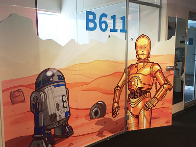 Office Design: Star Wars adobe c3po characters design design epam illustrator jeffartcolor minsk office r2d2 starwars vector