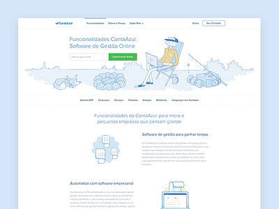 Contaazul Features Page como funciona contaazul feautures funcionalidades site ui ux