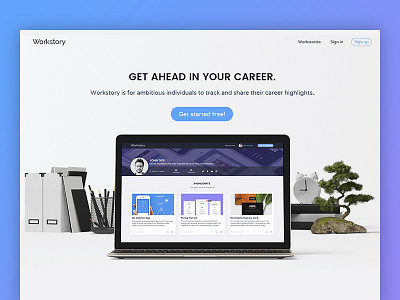 Landing page for Workstory landing landing page timeline web web site workstory