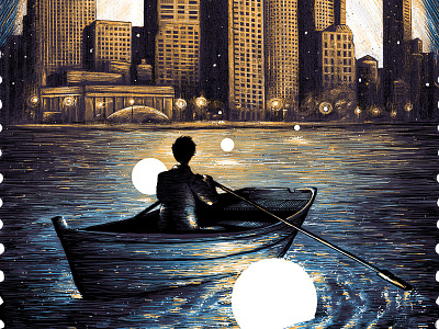 Ray LaMontagne - Boston boat boston gigposter postage ray lamontagne stamp