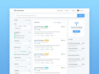 Job search filters forms freelancing hubstaff job material design profile search sidebar