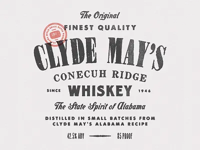 CM Whiskey badge label packaging stamp texture typography whiskey
