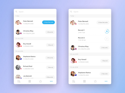 Voicemail Concept app concept ios mobile mobile design play records ui user interface voicemail