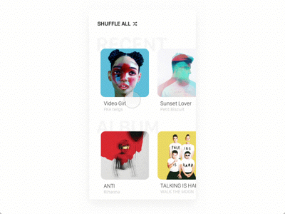 Music Player animation clean interaction morden music player principle prototype shadow ui ux whitle