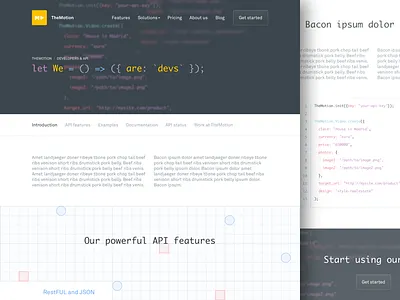 Developers page – TheMotion website 2016 developers landing madrid play play video spain startup themotion video web web design yellow