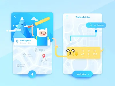 Map App of Fin & Jake adventure adventure time app candy cartoon china fin find map navigation travel ui