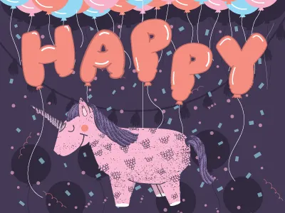 HBD ANORAK! anorak birthday illustration party pinata