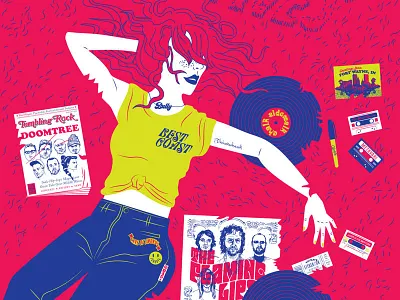 Final Middle Waves Hoodzpah Dribbble Detail album band festival illustration music poster poster design record