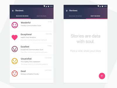 Reviews Ui android mobile ranking rating reviews ui