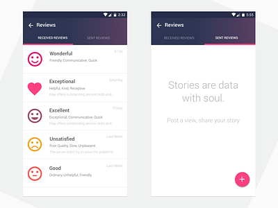 Reviews Ui android mobile ranking rating reviews ui