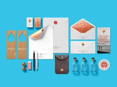 Paralian Inn Corporate Identity beach branding business card family hotel iarafath identity logo reflection stationary sun tourism