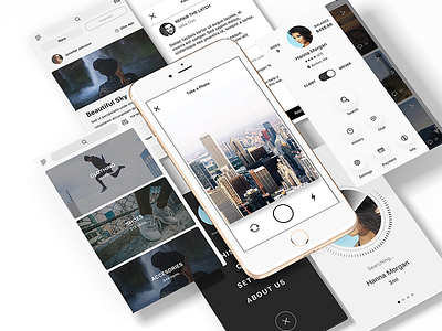 Hello UI Kit Mod. 2 app app design free psd free sketch hello ui kit ios 10 ios app ios ui kit ui design ui kit user interface wireframe