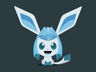 Glaceon (Pokémon) - Bobblehead Style anime artwork branding character character design creative glaceon identity illustration photoshop pokemon pokemongo
